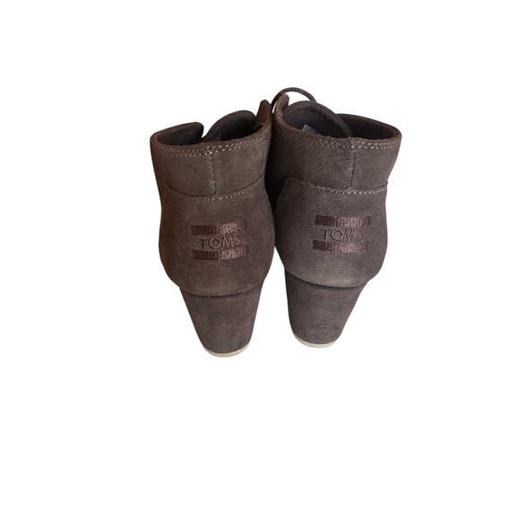 TOMS Desert Wedge Chocolate Brown Suede Size 9 - Picture 2 of 5